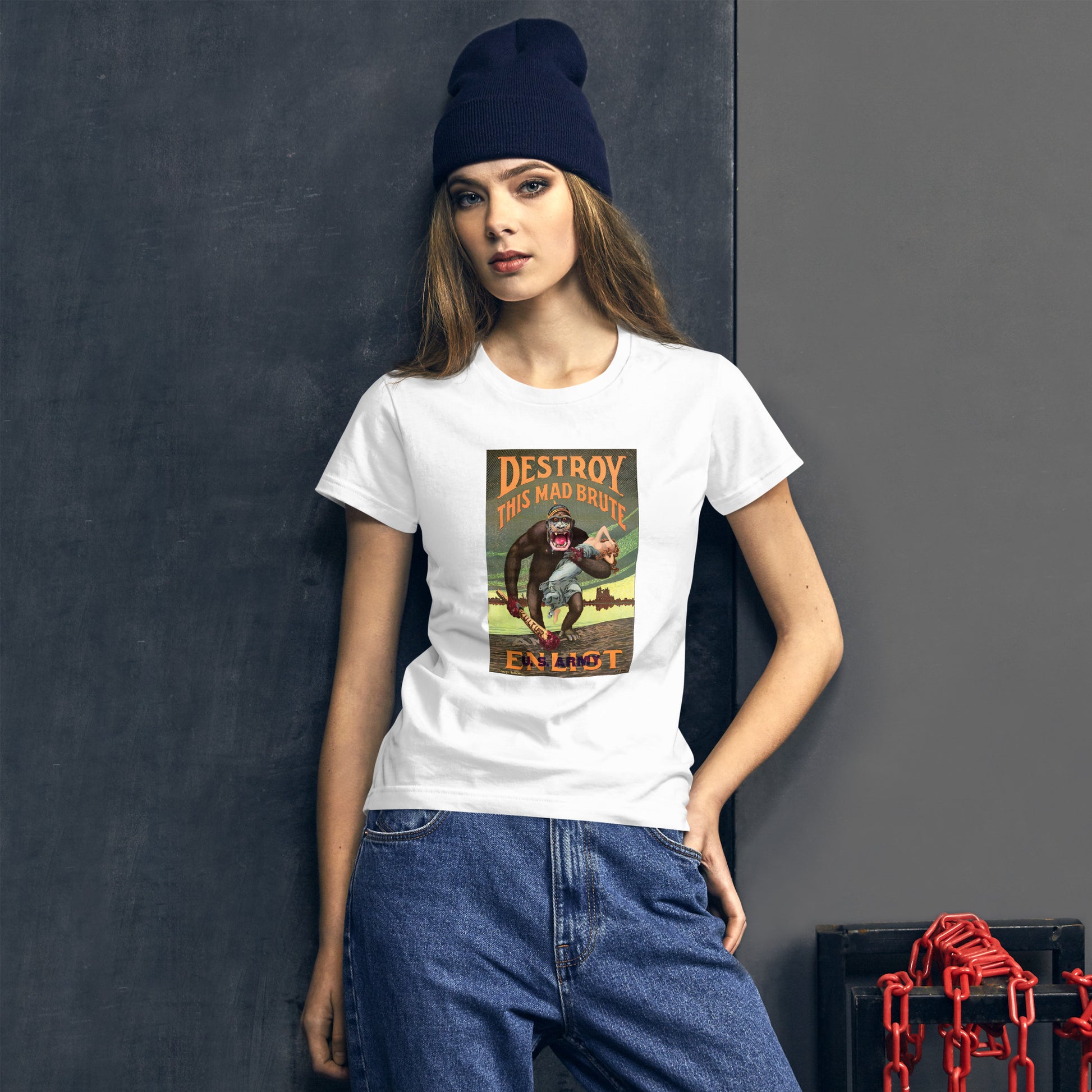 Destroy This Mad Brute women's white t-shirt