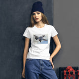 Long-Range Bristol "Beaufighter" Cutaway poster women's white t-shirt