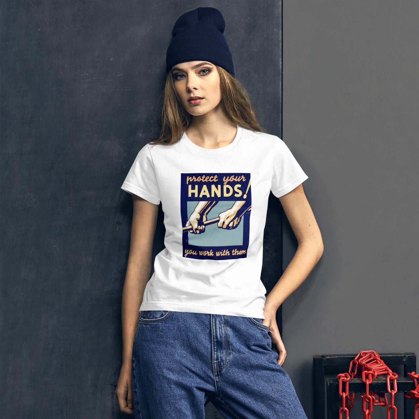 Protect Your Hands poster women's white t-shirt