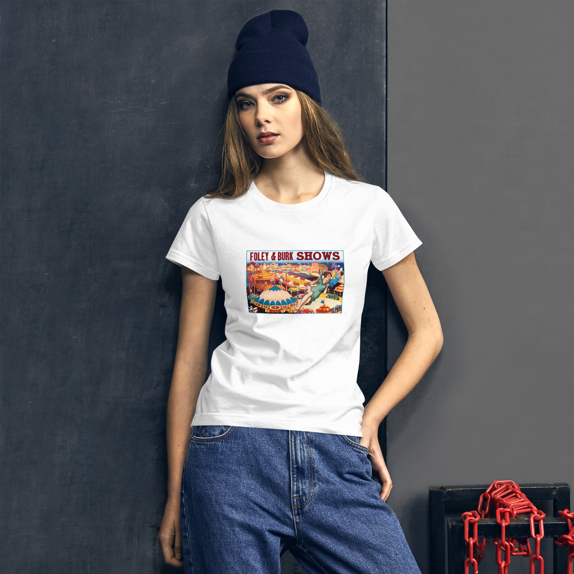 Foley & Burk Shows poster women's white t-shirt