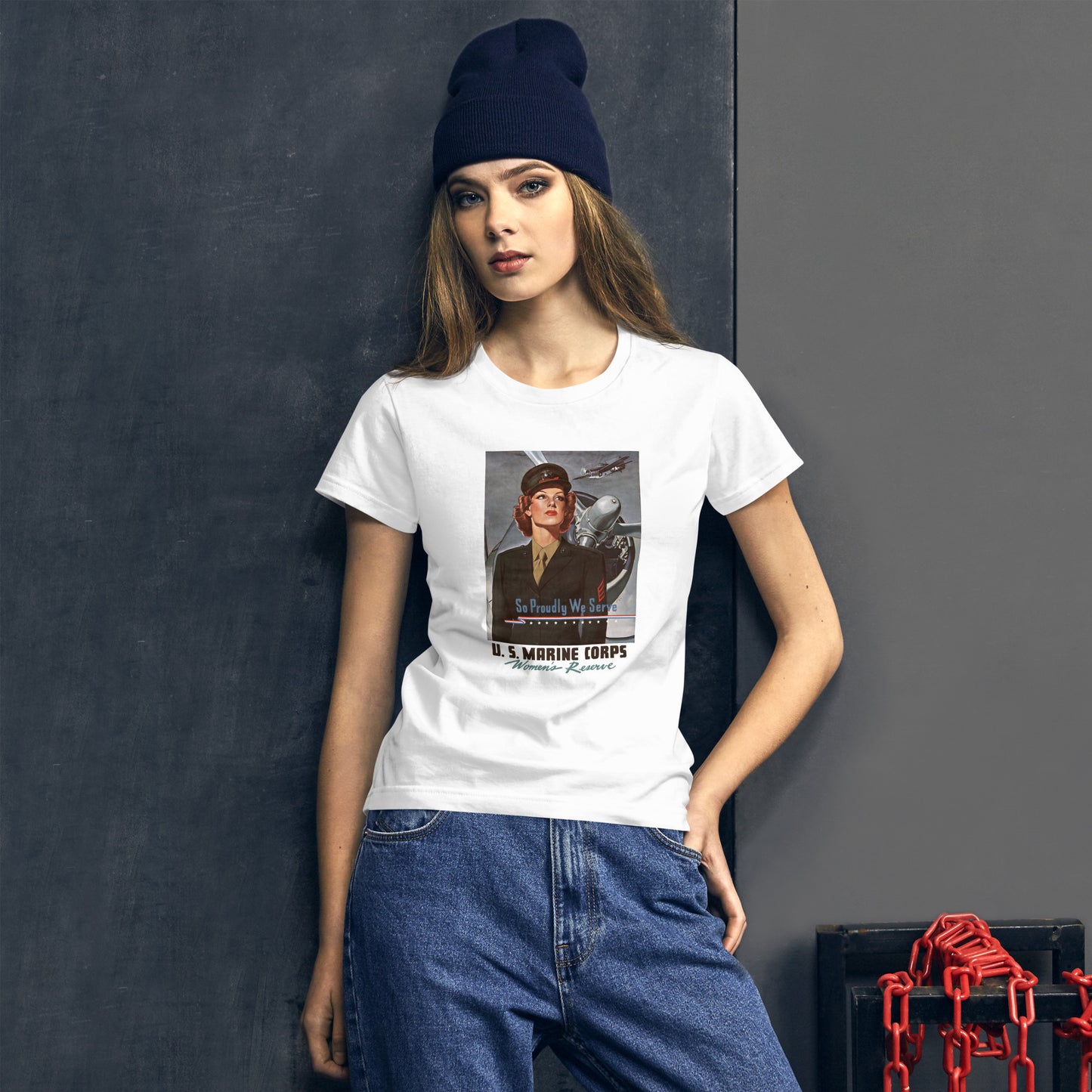 So Proudly We Serve poster women's white t-shirt