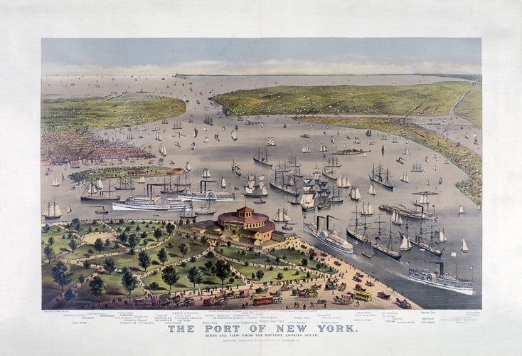 Birds Eye View of Port of New York