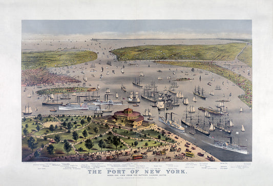 Birds Eye View of Port of New York