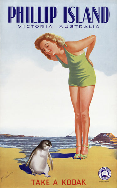 Phillip Island, Australia Vintage Travel Poster