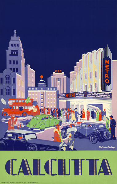 Calcutta Metro Cinema travel poster