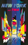 New York Fly TWA poster