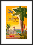 Los Angeles: Fly TWA framed poster