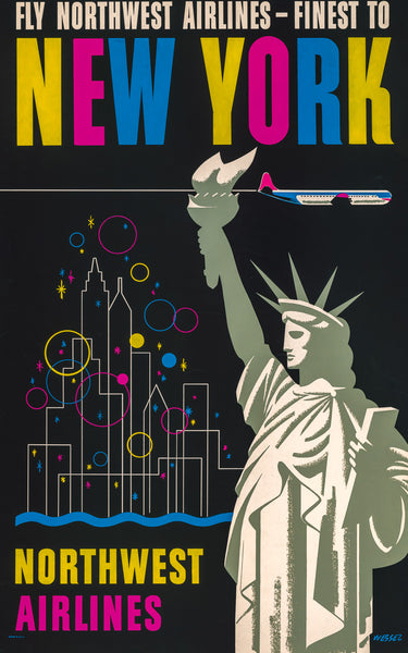 Fotografiet Travel to New York Poster, Vintage