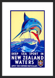 Deep Sea Sport in New Zealand Waters framed poster