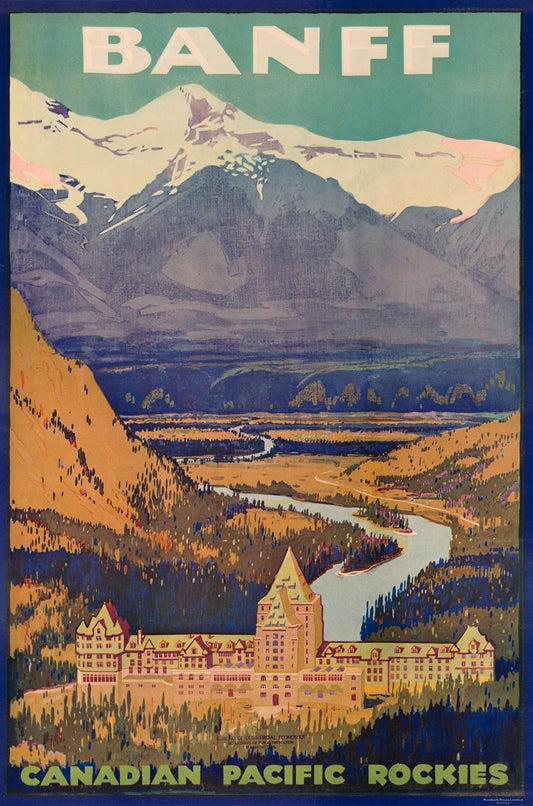 Banff Springs Hotel travel poster