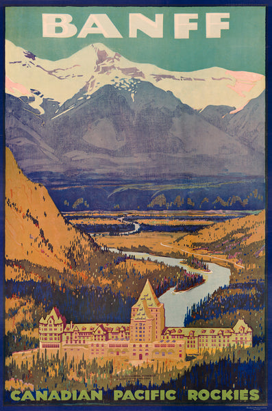 Banff Springs Hotel travel poster