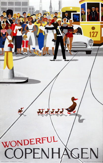 Wonderful Copenhagen Vintage Travel Poster