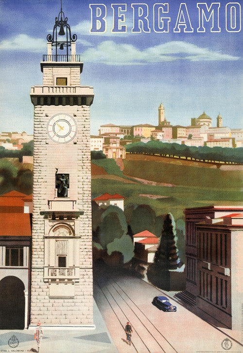 Bergamo, Italy travel poster