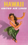 Hawaii Hula Dancer Vintage Travel Poster