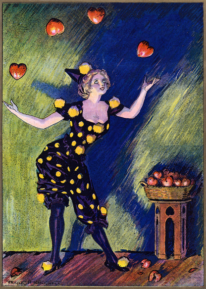 Juggling Hearts valentine print love in the air