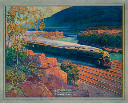 Westward Bound, in the Mohawk Valley. The Twentieth Century, Limited New York Central Lines.