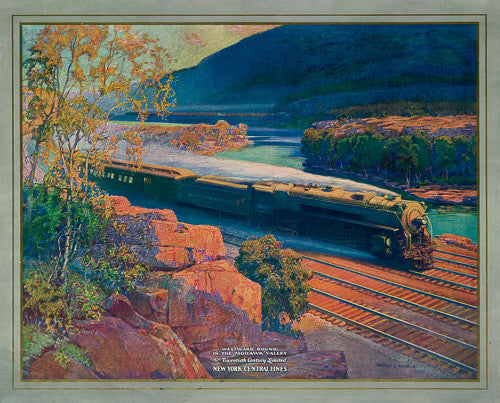 Westward Bound, in the Mohawk Valley. The Twentieth Century, Limited New York Central Lines.