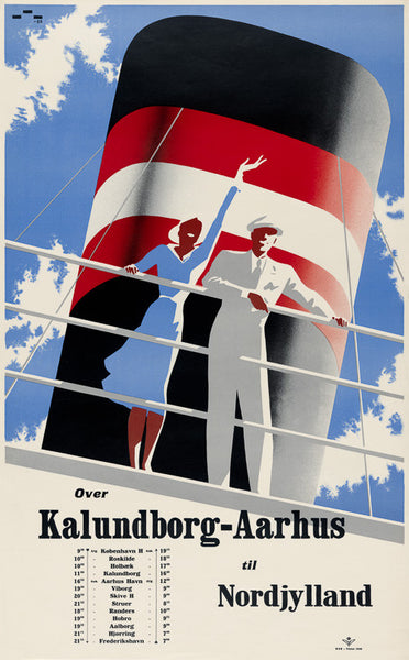 Over Kalundborg-Aarhus til Nordjylland travel poster