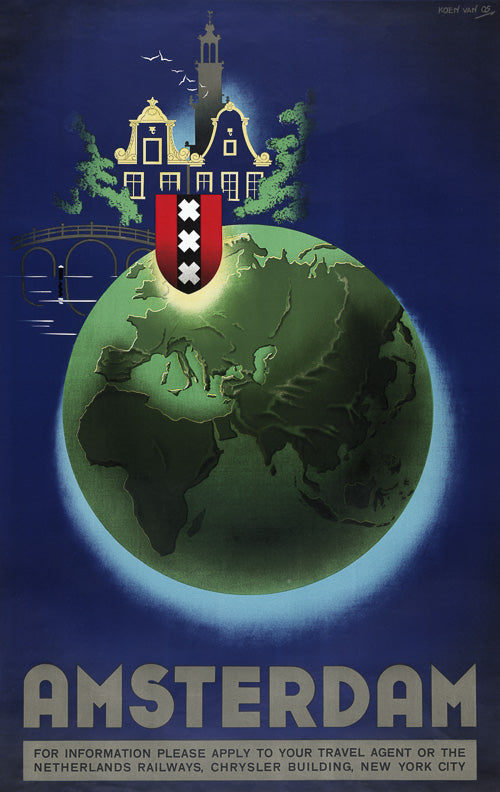 Amsterdam travel poster