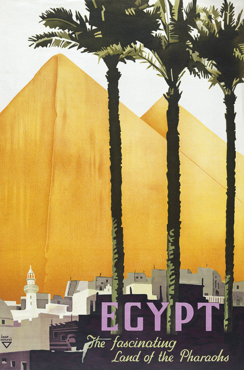 Egypt: The Fascinating Land of the Pharaohs Vintage Travel Poster