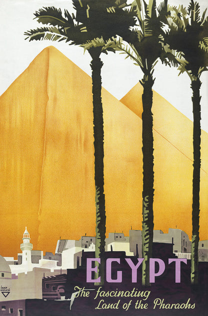 Egypt: The Fascinating Land of the Pharaohs Vintage Travel Poster