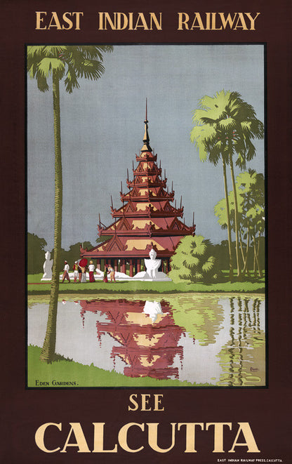 See Calcutta travel poster