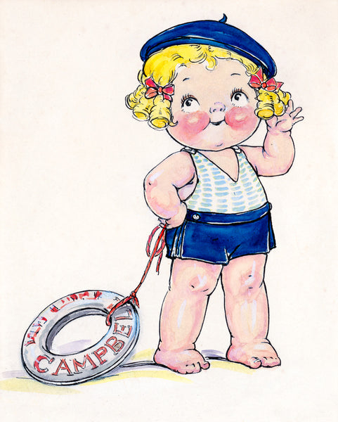 Campbell Kid with a life preserver print