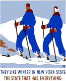 They Like Winter in New York State Vintage Travel Poster