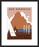 See America Welcome to Montana framed poster