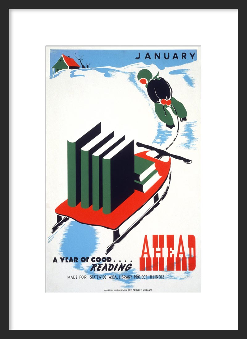 January: A Year of Good Reading Ahead framed poster