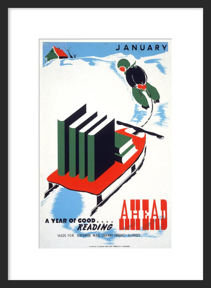 January: A Year of Good Reading Ahead framed poster