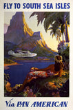 Fly to South Sea Isles via Pan American - Vintage Travel Poster