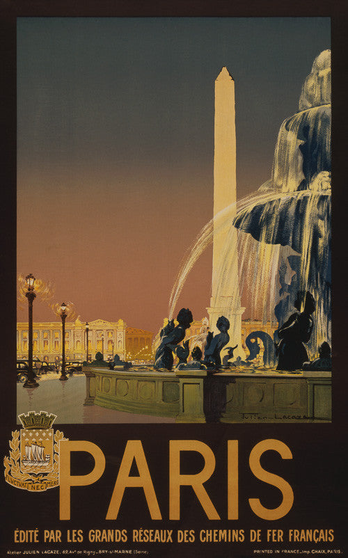 Paris: Place de la Concorde Vintage Travel Poster – Vintagraph Art
