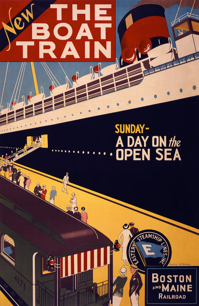 The Boat Train Vintage Travel Poster
