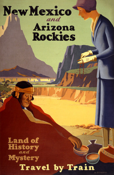 New Mexico and Arizona Rockies Vintage Travel Poster