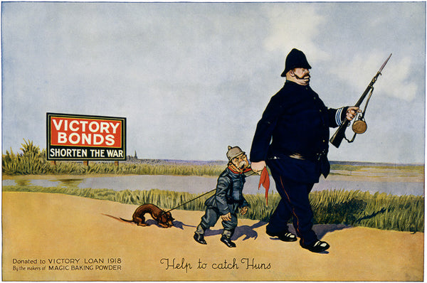 Help to catch Huns. Victory Bonds shorten the war. WWI poster.