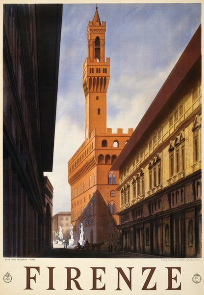 Firenze Italy Vintage Travel Poster