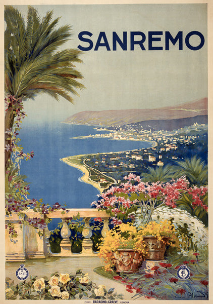 Sanremo Vintage Travel Poster