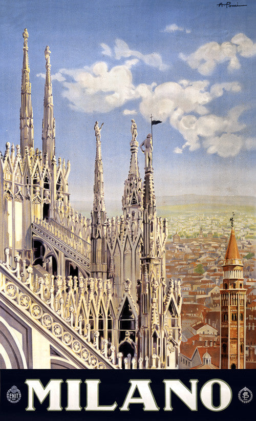 Milano Vintage Travel Poster
