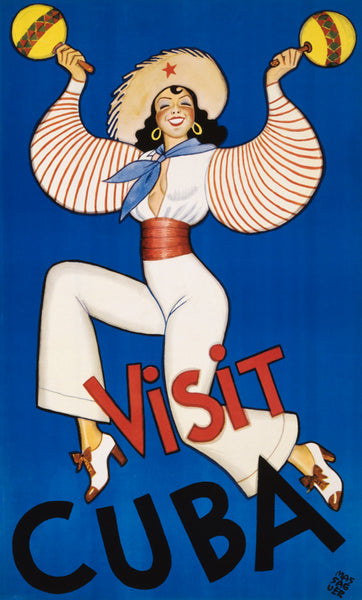Visit Cuba Vintage Travel Poster