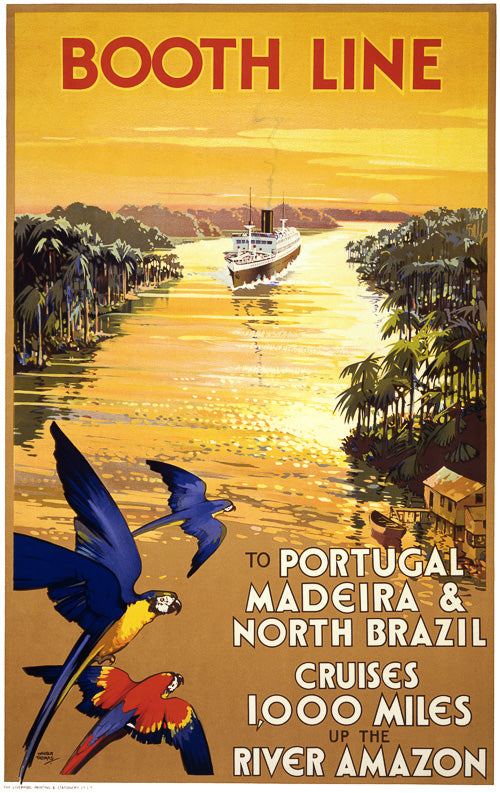 Booth Line: Vintage Cruise Travel Poster