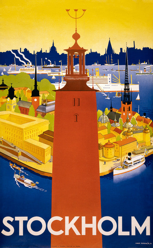 Stockholm Vintage Travel Poster