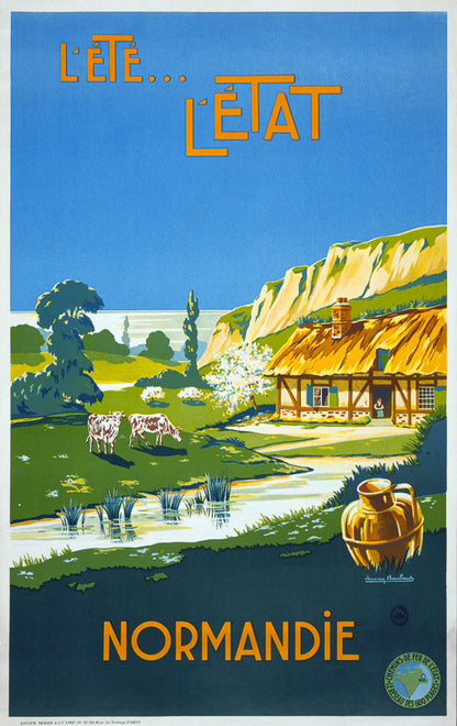Summer, the Province of Normandy Vintage Travel Poster