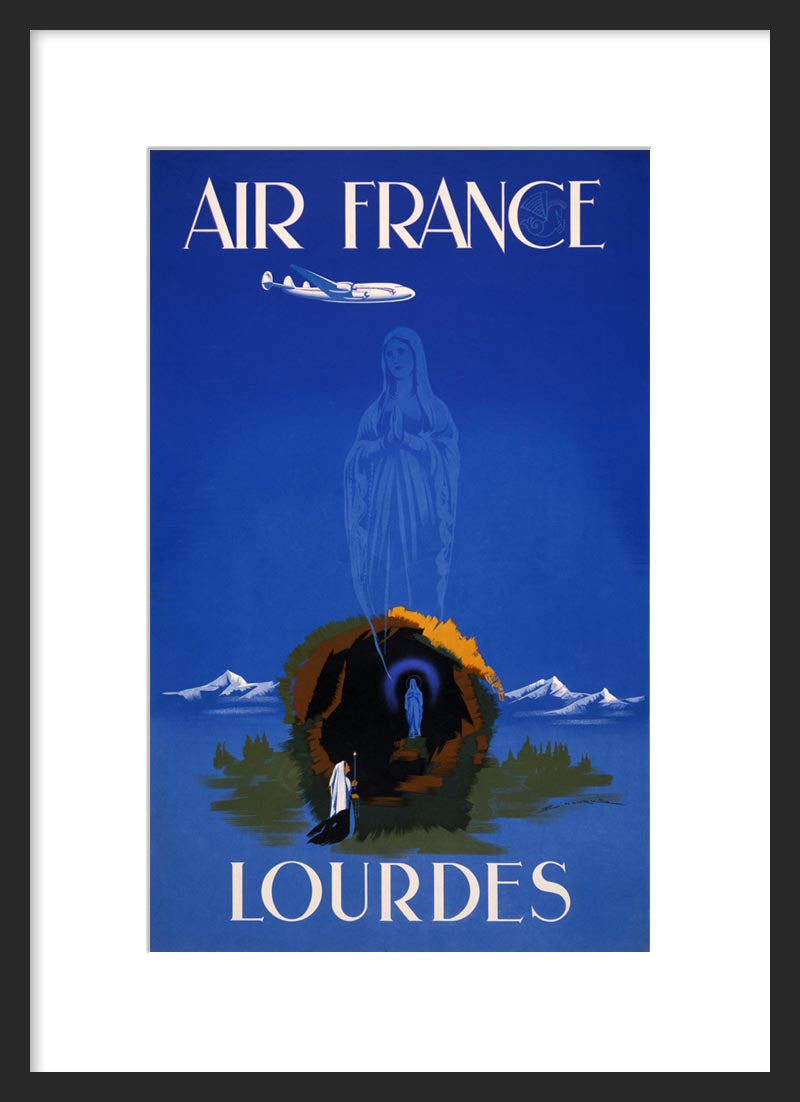 Air France - Lourdes framed travel poster