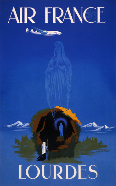 Air France - Lourdes travel poster