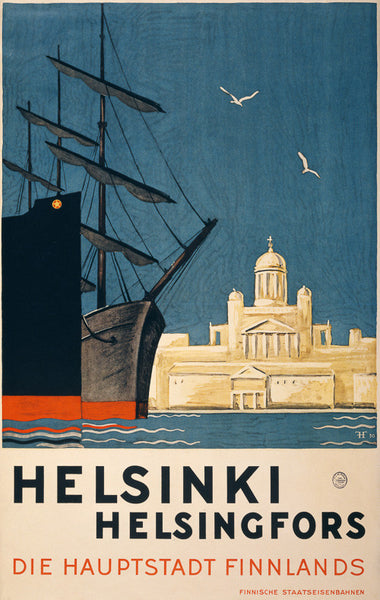 Helsinki Vintage Travel Poster
