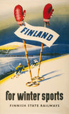 Finland for Winter Sports Vintage Travel Poster