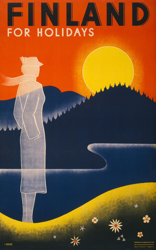 Finland for Holidays Vintage Travel Poster