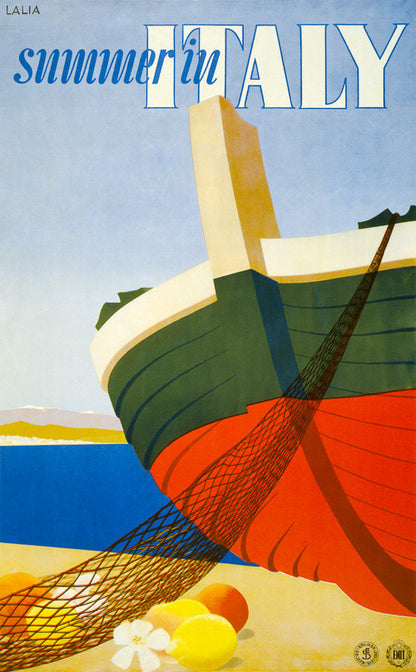 Summer in Italy Vintage Travel Poster