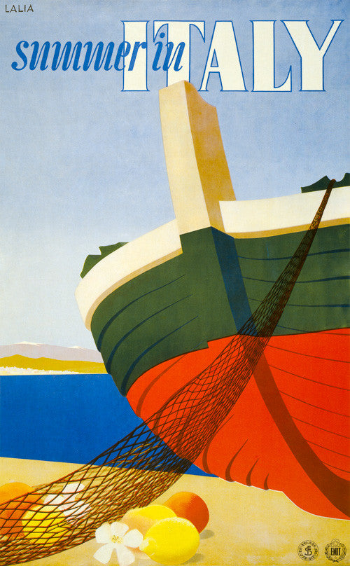 Summer in Italy Vintage Travel Poster